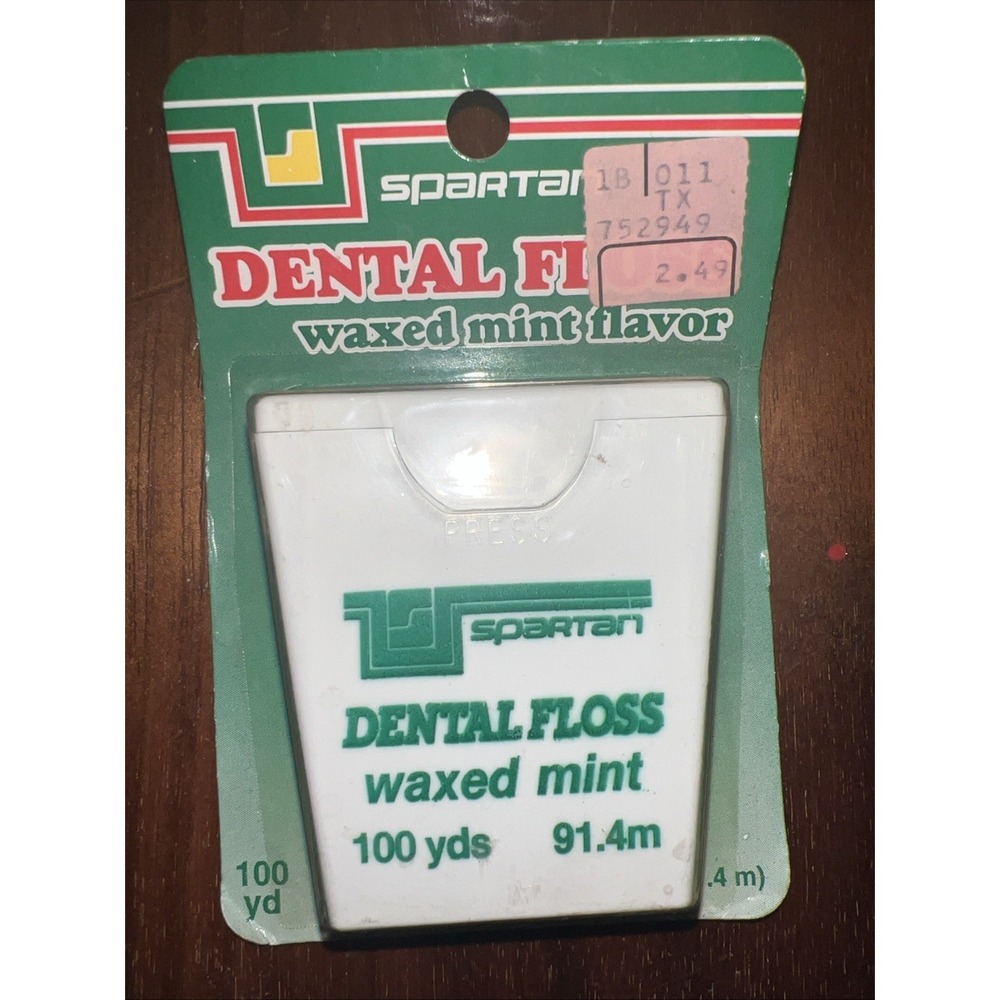 Spartan MINT Waxed Dental Floss 100 yd  VINTAGE New NOS Prop